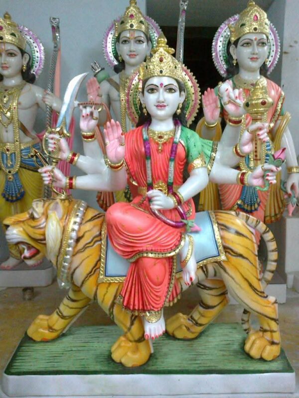 Handcrafted Marble Durga Devi Statue